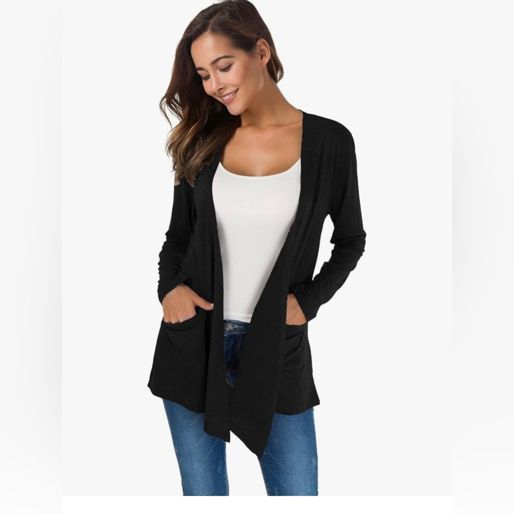 TownCat Black Lightweight Cardigan